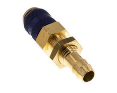 Messing DN 5 Blauw Luchtkoppeling Snelkoppeling 9 mm Slangpilaar Schotkoppeling Double Shut-Off