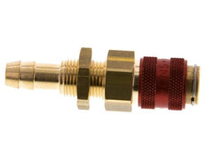Messing DN 5 Rood Luchtkoppeling Snelkoppeling 8 mm Slangpilaar Schotkoppeling