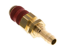 Messing DN 5 Rood Luchtkoppeling Snelkoppeling 8 mm Slangpilaar Schotkoppeling