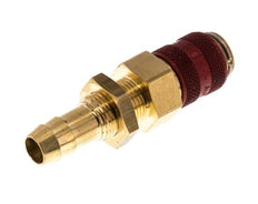 Messing DN 5 Rood Luchtkoppeling Snelkoppeling 9 mm Slangpilaar Schotkoppeling Double Shut-Off