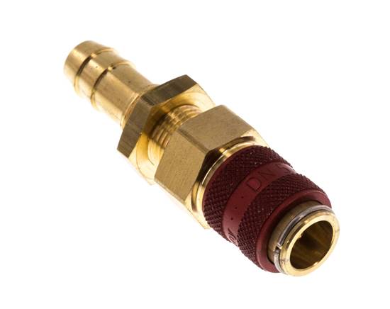 Messing DN 5 Rood Luchtkoppeling Snelkoppeling 9 mm Slangpilaar Schotkoppeling Double Shut-Off