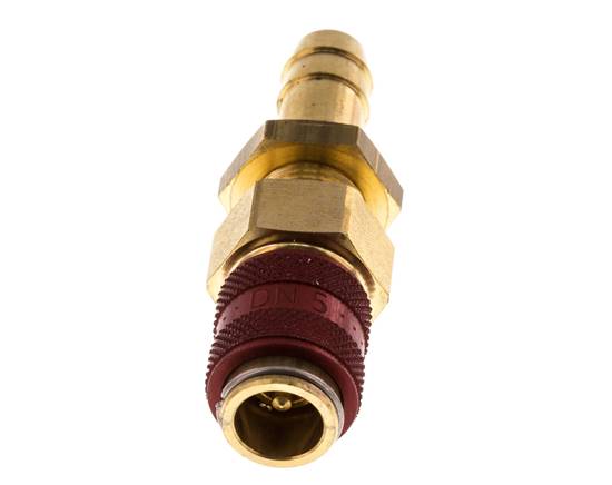 Messing DN 5 Rood Luchtkoppeling Snelkoppeling 9 mm Slangpilaar Schotkoppeling Double Shut-Off