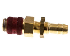 Messing DN 5 Rood Luchtkoppeling Snelkoppeling 9 mm Slangpilaar Schotkoppeling Double Shut-Off