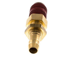 Messing DN 5 Rood Luchtkoppeling Snelkoppeling 9 mm Slangpilaar Schotkoppeling Double Shut-Off