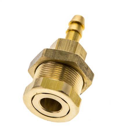 Messing DN 5 Luchtkoppeling Snelkoppeling 6 mm Slangpilaar Schotkoppeling Pull-Off Double Shut-Off