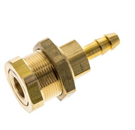 Messing DN 5 Luchtkoppeling Snelkoppeling 6 mm Slangpilaar Schotkoppeling Pull-Off Double Shut-Off