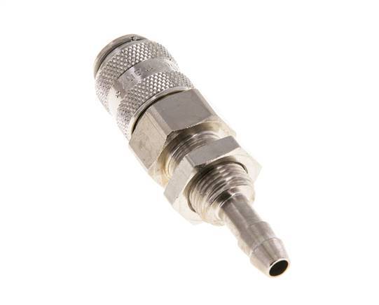 Vernikkeld Messing DN 5 Luchtkoppeling Snelkoppeling 6 mm Slangpilaar Schotkoppeling Double Shut-Off