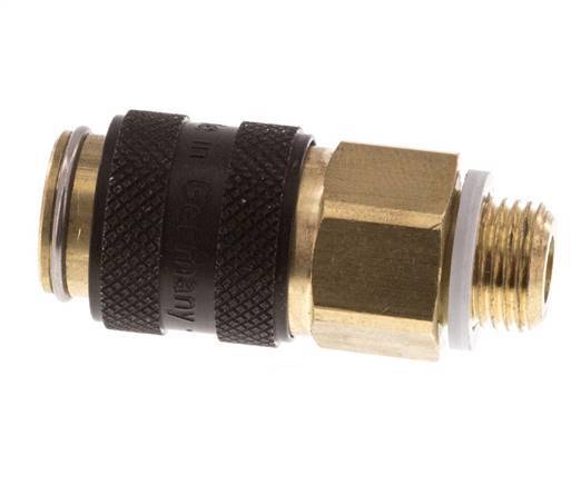 Messing DN 5 Zwart Luchtkoppeling Snelkoppeling G 1/8 inch Buitendraad