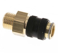 Messing DN 5 Zwart Luchtkoppeling Snelkoppeling G 1/4 inch Buitendraad Double Shut-Off