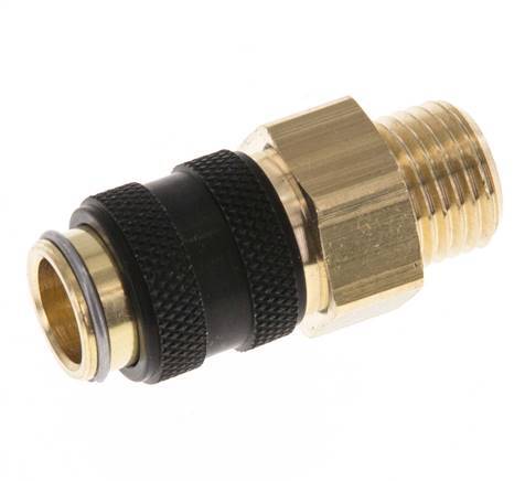 Messing DN 5 Zwart Luchtkoppeling Snelkoppeling G 1/4 inch Buitendraad Double Shut-Off