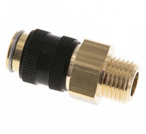 Messing DN 5 Zwart Luchtkoppeling Snelkoppeling G 1/4 inch Buitendraad Double Shut-Off