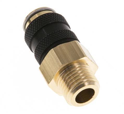 Messing DN 5 Zwart Luchtkoppeling Snelkoppeling G 1/4 inch Buitendraad Double Shut-Off