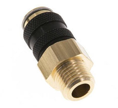 Messing DN 5 Zwart Luchtkoppeling Snelkoppeling G 1/4 inch Buitendraad Double Shut-Off