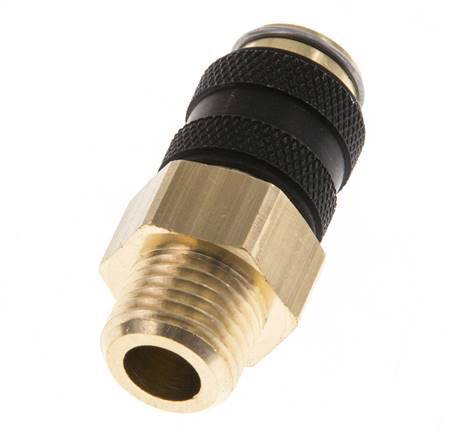 Messing DN 5 Zwart Luchtkoppeling Snelkoppeling G 1/4 inch Buitendraad Double Shut-Off