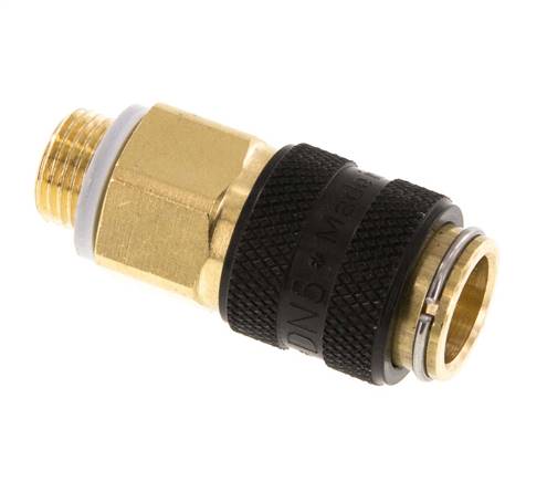 Messing DN 5 Zwart Luchtkoppeling Snelkoppeling G 1/8 inch Buitendraad Double Shut-Off