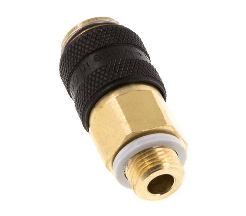 Messing DN 5 Zwart Luchtkoppeling Snelkoppeling G 1/8 inch Buitendraad Double Shut-Off