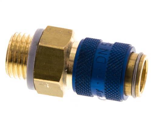Brass DN 5 Blue Air Coupling Socket G 1/4 inch Male