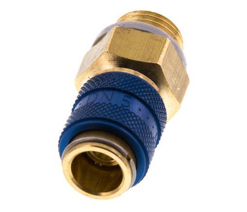 Messing DN 5 Blauw Luchtkoppeling Snelkoppeling G 1/4 inch Buitendraad