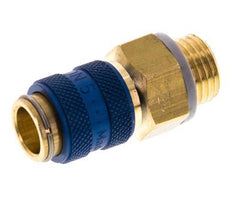Messing DN 5 Blauw Luchtkoppeling Snelkoppeling G 1/4 inch Buitendraad