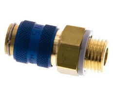 Messing DN 5 Blauw Luchtkoppeling Snelkoppeling G 1/4 inch Buitendraad