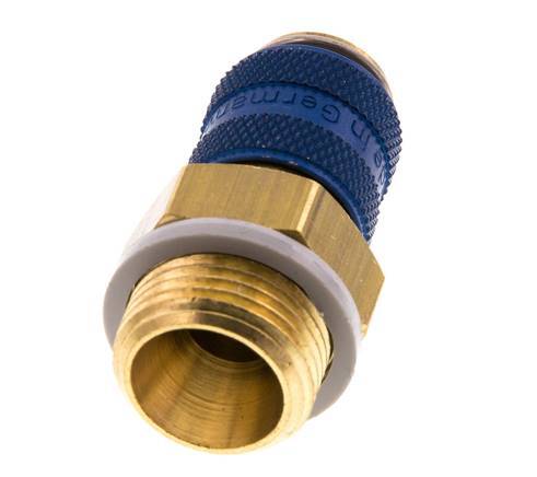 Messing DN 5 Blauw Luchtkoppeling Snelkoppeling G 3/8 inch Buitendraad