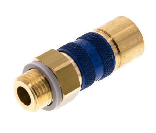 Messing DN 5 Blauw-Coded Luchtkoppeling Snelkoppeling G 1/4 inch Buitendraad