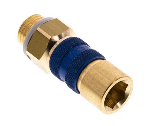 Messing DN 5 Blauw-Coded Luchtkoppeling Snelkoppeling G 1/4 inch Buitendraad