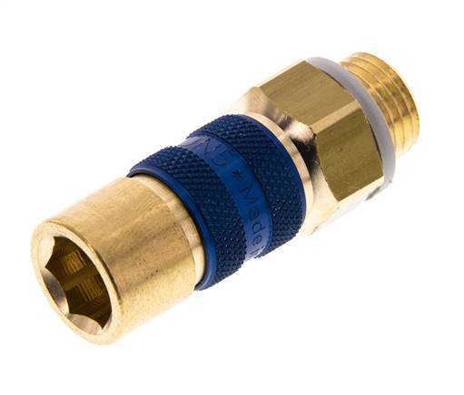 Messing DN 5 Blauw-Coded Luchtkoppeling Snelkoppeling G 1/4 inch Buitendraad
