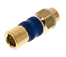 Messing DN 5 Blauw-Coded Luchtkoppeling Snelkoppeling G 1/4 inch Buitendraad