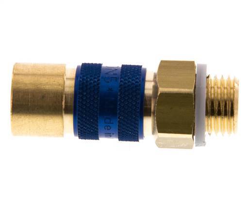 Messing DN 5 Blauw-Coded Luchtkoppeling Snelkoppeling G 1/4 inch Buitendraad