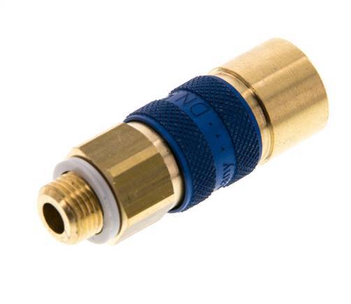 Messing DN 5 Blauw-Coded Luchtkoppeling Snelkoppeling G 1/8 inch Buitendraad