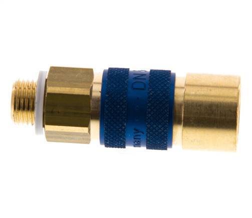 Messing DN 5 Blauw-Coded Luchtkoppeling Snelkoppeling G 1/8 inch Buitendraad