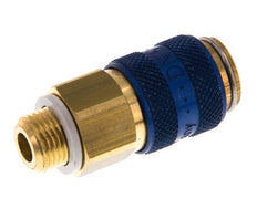 Messing DN 5 Blauw Luchtkoppeling Snelkoppeling G 1/8 inch Buitendraad Double Shut-Off