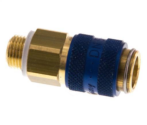 Messing DN 5 Blauw Luchtkoppeling Snelkoppeling G 1/8 inch Buitendraad Double Shut-Off