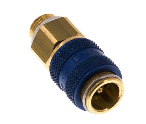 Messing DN 5 Blauw Luchtkoppeling Snelkoppeling G 1/8 inch Buitendraad Double Shut-Off