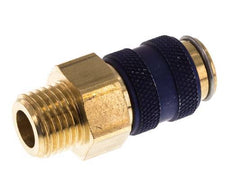 Messing DN 5 Blauw Luchtkoppeling Snelkoppeling G 1/4 inch Buitendraad Double Shut-Off