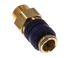 Messing DN 5 Blauw Luchtkoppeling Snelkoppeling G 1/4 inch Buitendraad Double Shut-Off