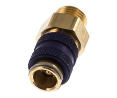 Messing DN 5 Blauw Luchtkoppeling Snelkoppeling G 1/4 inch Buitendraad Double Shut-Off