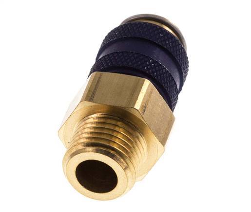 Messing DN 5 Blauw Luchtkoppeling Snelkoppeling G 1/4 inch Buitendraad Double Shut-Off