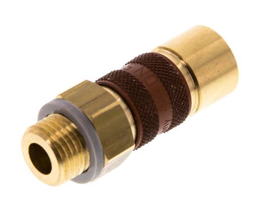 Messing DN 5 Bruin-Coded Luchtkoppeling Snelkoppeling G 1/4 inch Buitendraad