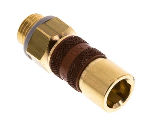 Messing DN 5 Bruin-Coded Luchtkoppeling Snelkoppeling G 1/4 inch Buitendraad