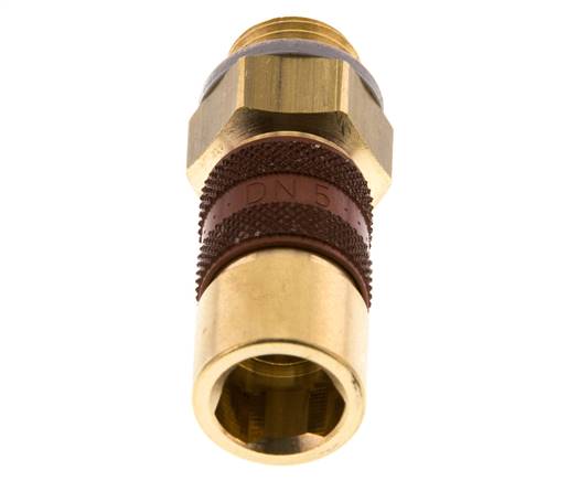 Messing DN 5 Bruin-Coded Luchtkoppeling Snelkoppeling G 1/4 inch Buitendraad