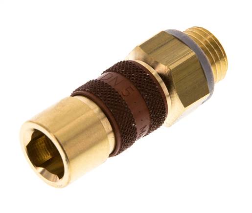 Messing DN 5 Bruin-Coded Luchtkoppeling Snelkoppeling G 1/4 inch Buitendraad