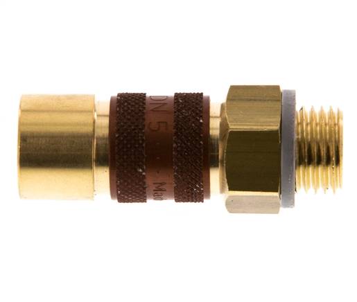 Messing DN 5 Bruin-Coded Luchtkoppeling Snelkoppeling G 1/4 inch Buitendraad