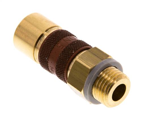 Messing DN 5 Bruin-Coded Luchtkoppeling Snelkoppeling G 1/4 inch Buitendraad