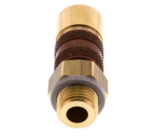 Messing DN 5 Bruin-Coded Luchtkoppeling Snelkoppeling G 1/4 inch Buitendraad