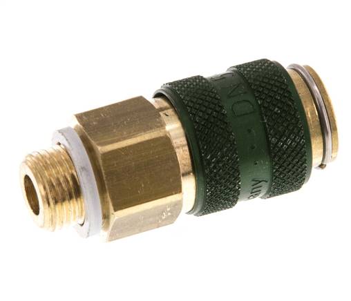 Messing DN 5 Groen Luchtkoppeling Snelkoppeling G 1/8 inch Buitendraad