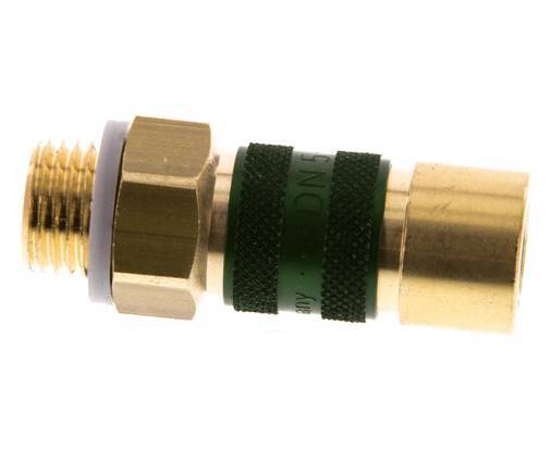 Messing DN 5 Groen-Coded Luchtkoppeling Snelkoppeling G 1/4 inch Buitendraad