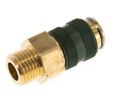 Messing DN 5 Groen Luchtkoppeling Snelkoppeling G 1/4 inch Buitendraad Double Shut-Off