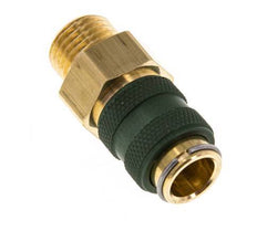 Messing DN 5 Groen Luchtkoppeling Snelkoppeling G 1/4 inch Buitendraad Double Shut-Off